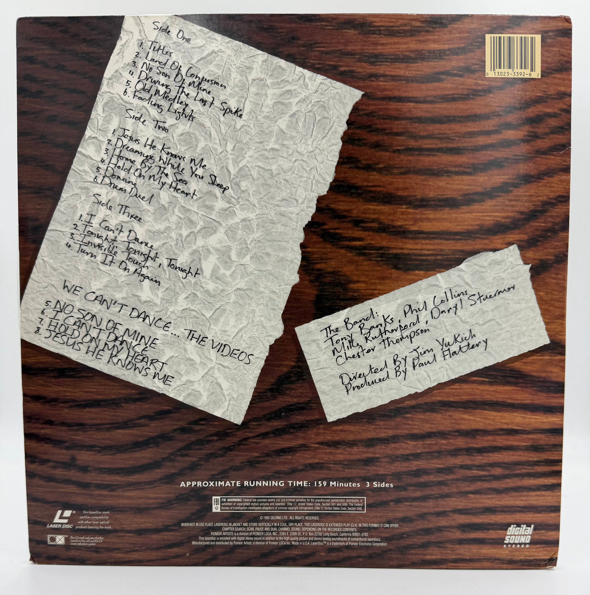 Genesis: Live - The Way We Walk in Concert (1992 / 1993) Pioneer Artists 2-Disc LaserDisc Set - VG
