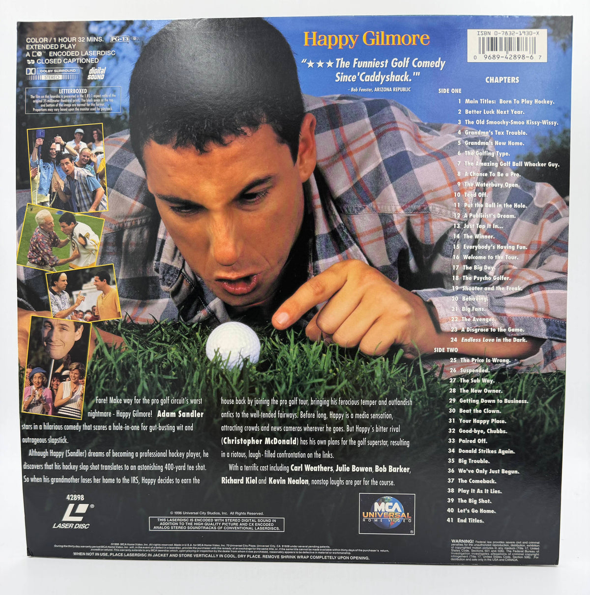Happy Gilmore: Letterboxed Edition (1996) MCA Universal Home Video LaserDisc - VG+