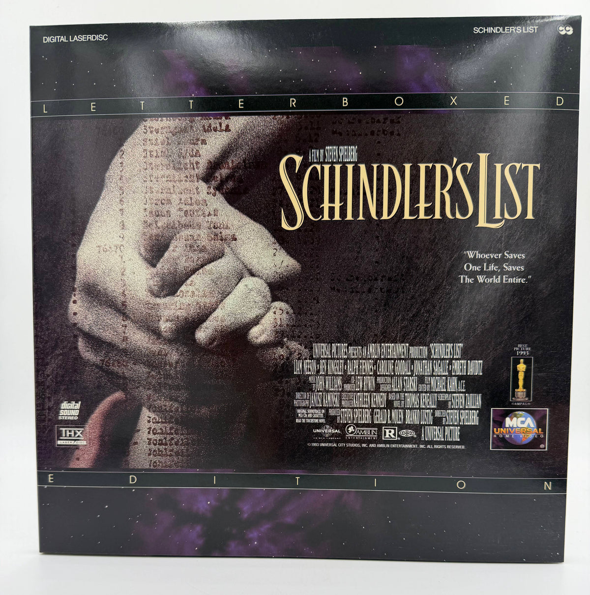 Schindler's List: Letterboxed Edition (1993 / 1994) MCA Universal Home Video THX LaserDisc 2-Disc Set - EX
