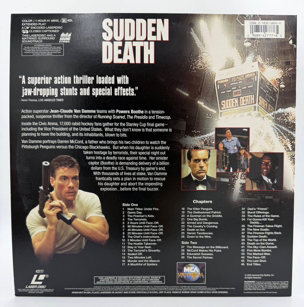 Sudden Death: Letterboxed Edition (1995 / 1996) MCA Universal Home Video LaserDisc - EX