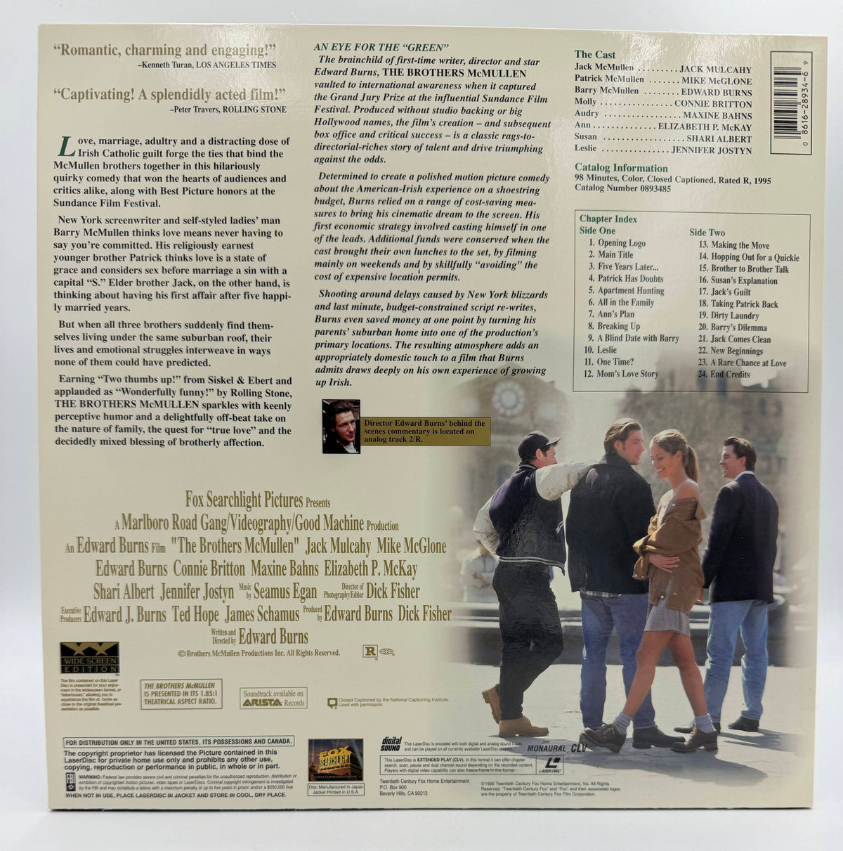 The Brothers McMullen: Widescreen Edition (1995 / 1996) 20th Century Fox Home Entertainment LaserDisc - EX