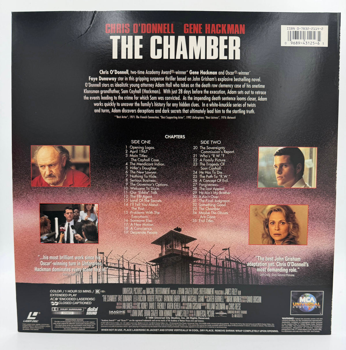 The Chamber: Widescreen Edition (1996 / 1997) MCA Universal Home Video LaserDisc - EX