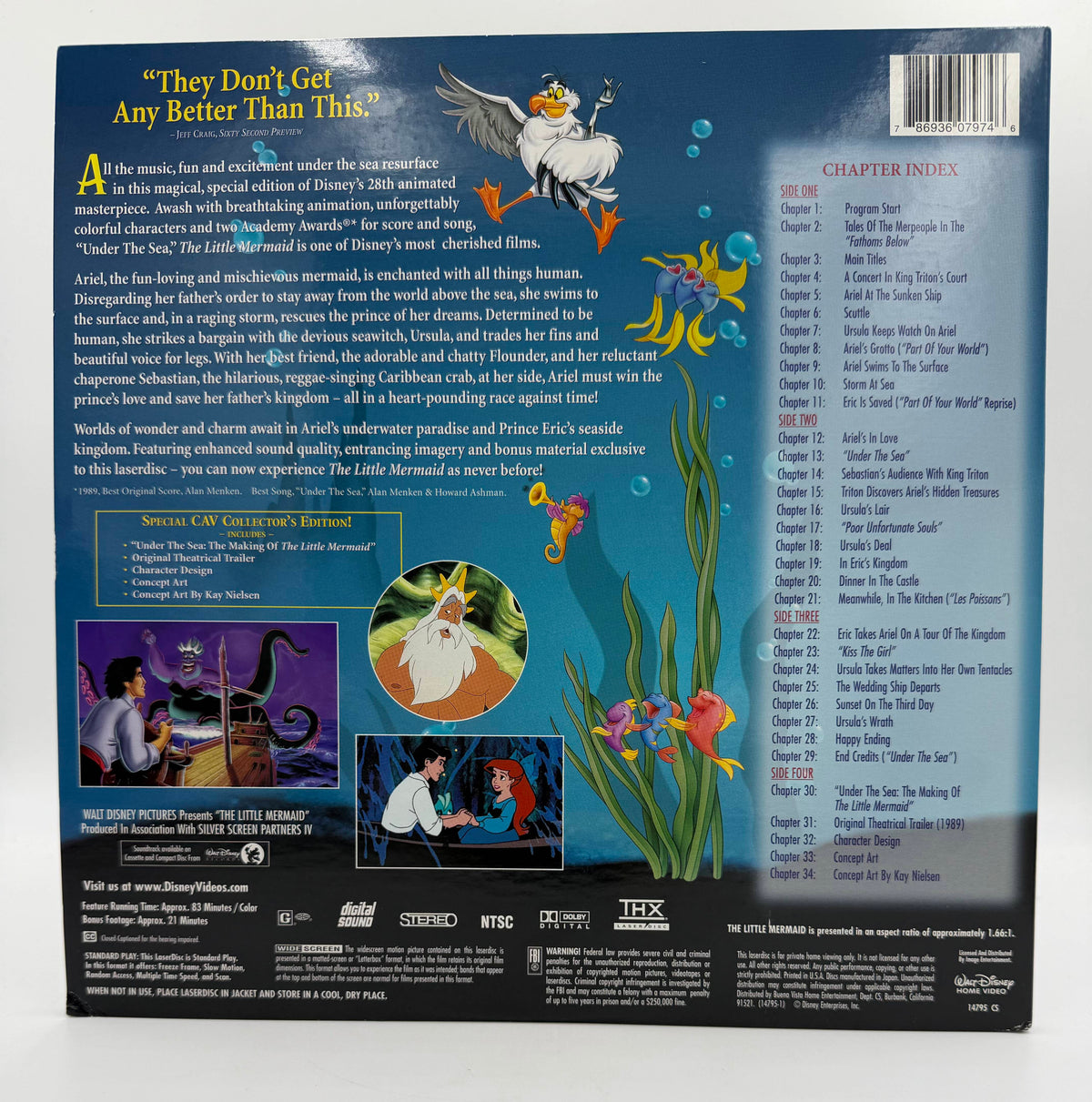 The Little Mermaid: CAV Widescreen Laserdisc / Masterpiece Collection (1989 / 1998) Walt Disney Home Video THX AC-3 LaserDisc 2-Disc Set - EX