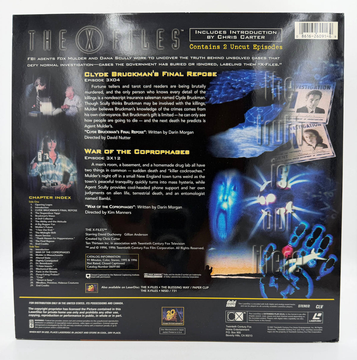 The X-Files: Clyde Bruckman's Final Repose & War of the Coprophages (1995 / 1996) 20th Century Fox Home Entertainment LaserDisc - EX