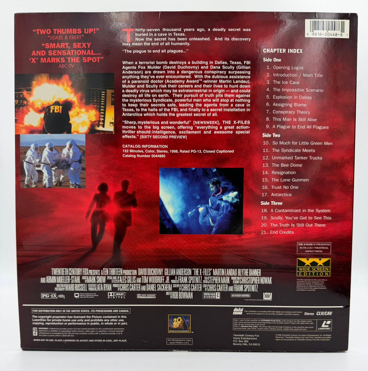 The X-Files: Fight the Future - Widescreen Edition (1998) 20th Century Fox Home Entertainment Dolby Digital LaserDisc 2-Disc Set - EX