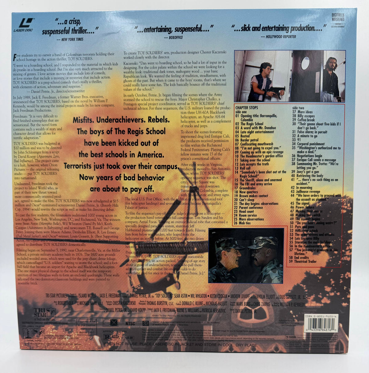 Toy Soldiers: Deluxe Widescreen Presentation (1991) TriStar Pictures / Columbia TriStar Home Video LaserDisc - VG+