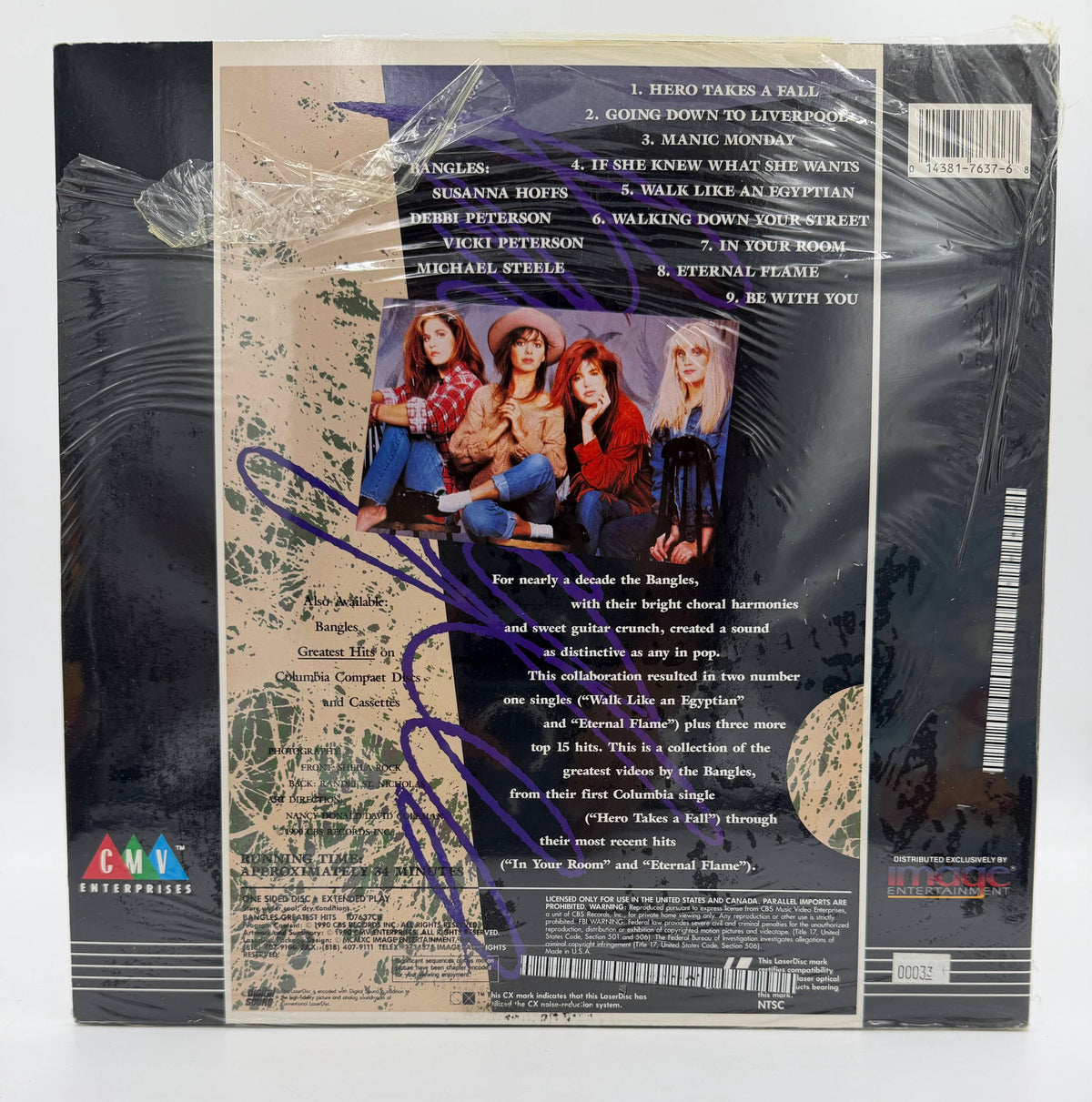 Bangles: Greatest Hits (1990) CMV Enterprises / Image Entertainment LaserDisc - EX - Factory Sealed