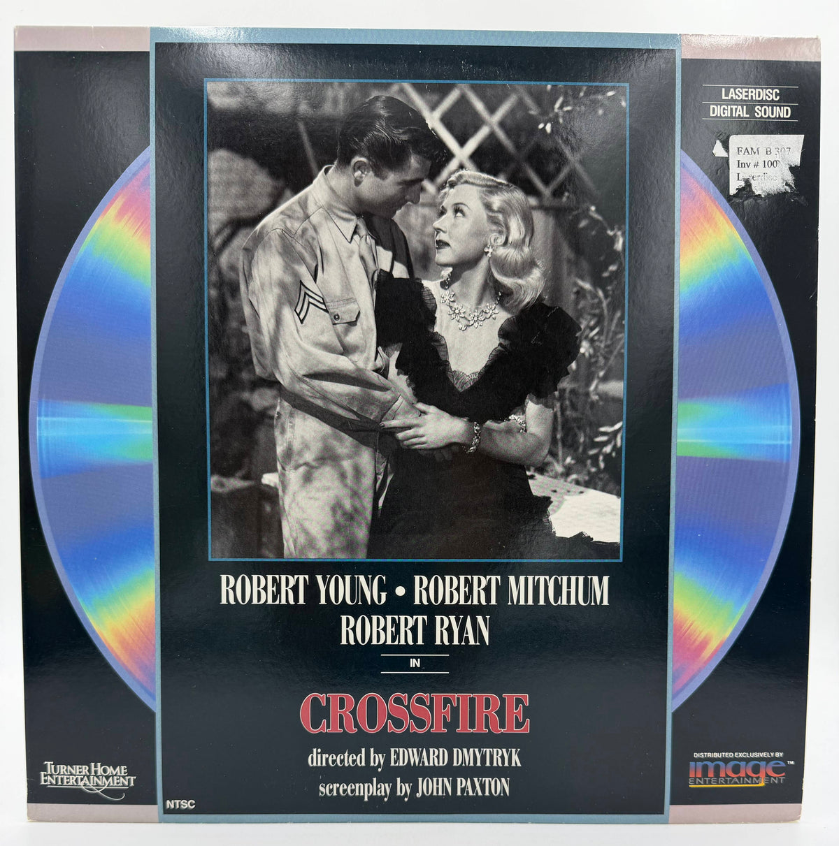 Crossfire (1947 / 1989) Turner Home Entertainment / Image Entertainment LaserDisc - EX