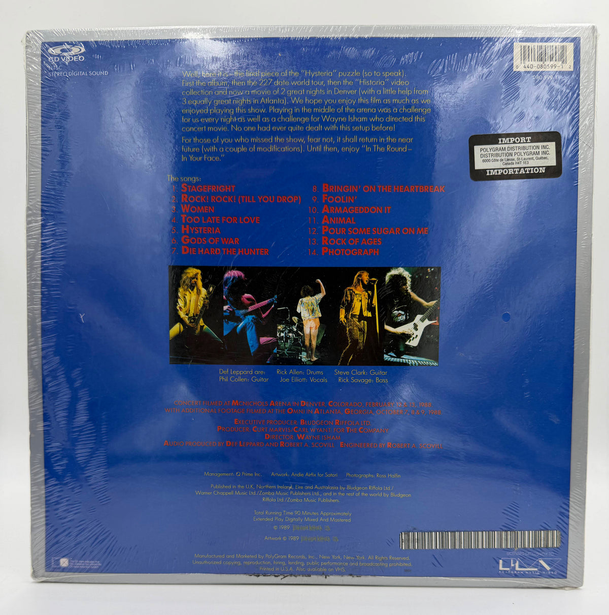 Def Leppard: In the Round In Your Face – Live (1988 / 1989) PolyGram Music Video LaserDisc - EX - Factory Sealed