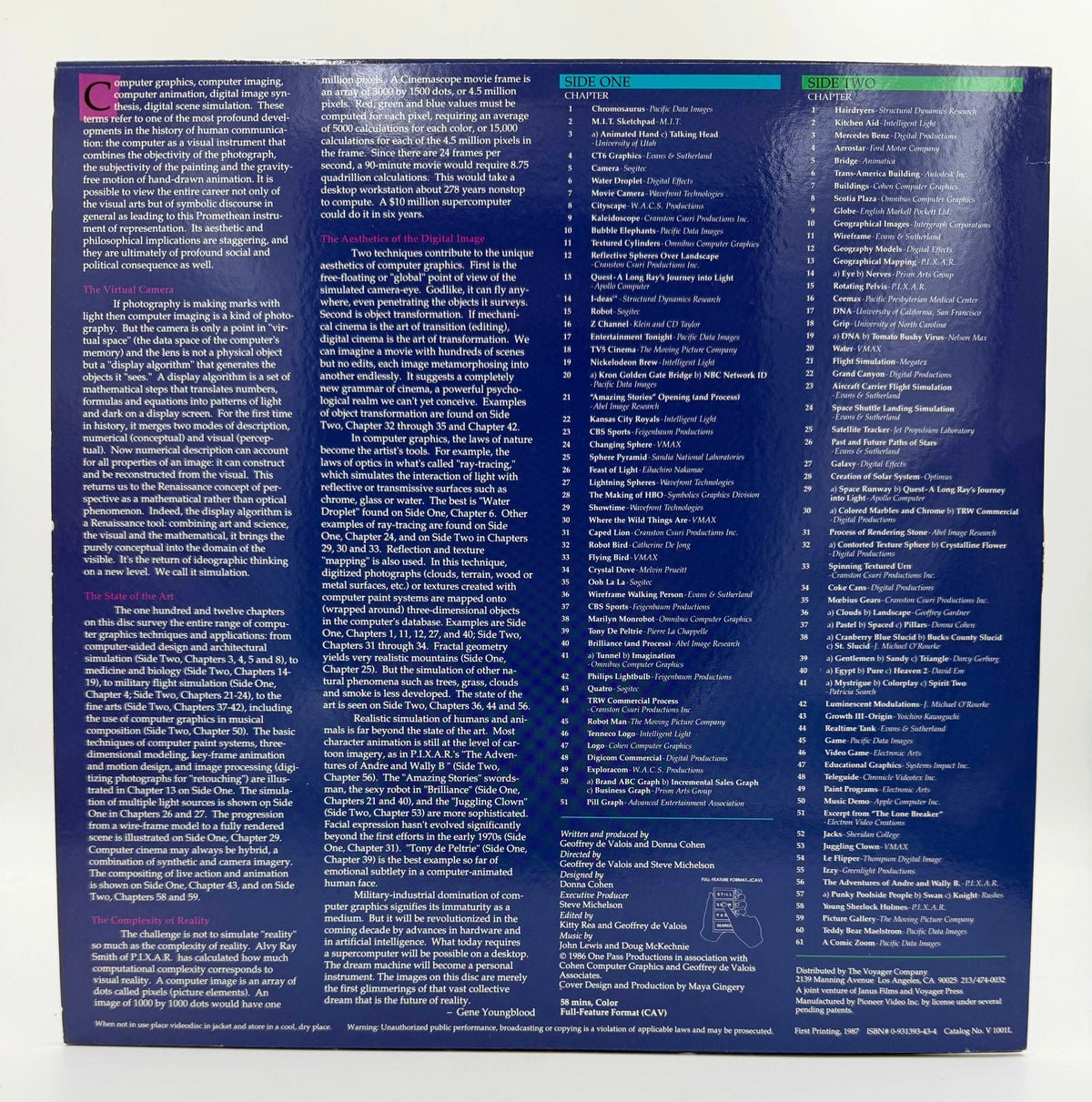 Dream Machine: The Visual Computer – An Anthology of Computer Graphics (1987) Voyager CAV LaserDisc - EX