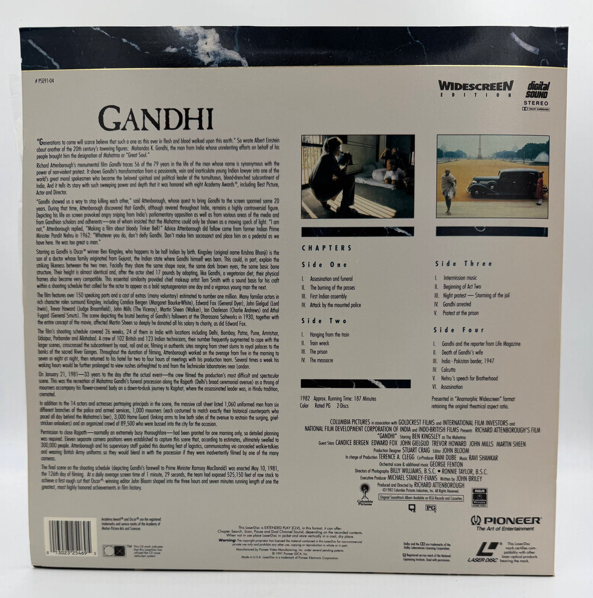 Gandhi (1982 / 1991) Pioneer Special Edition Widescreen 2-Disc Set – LaserDisc - EX