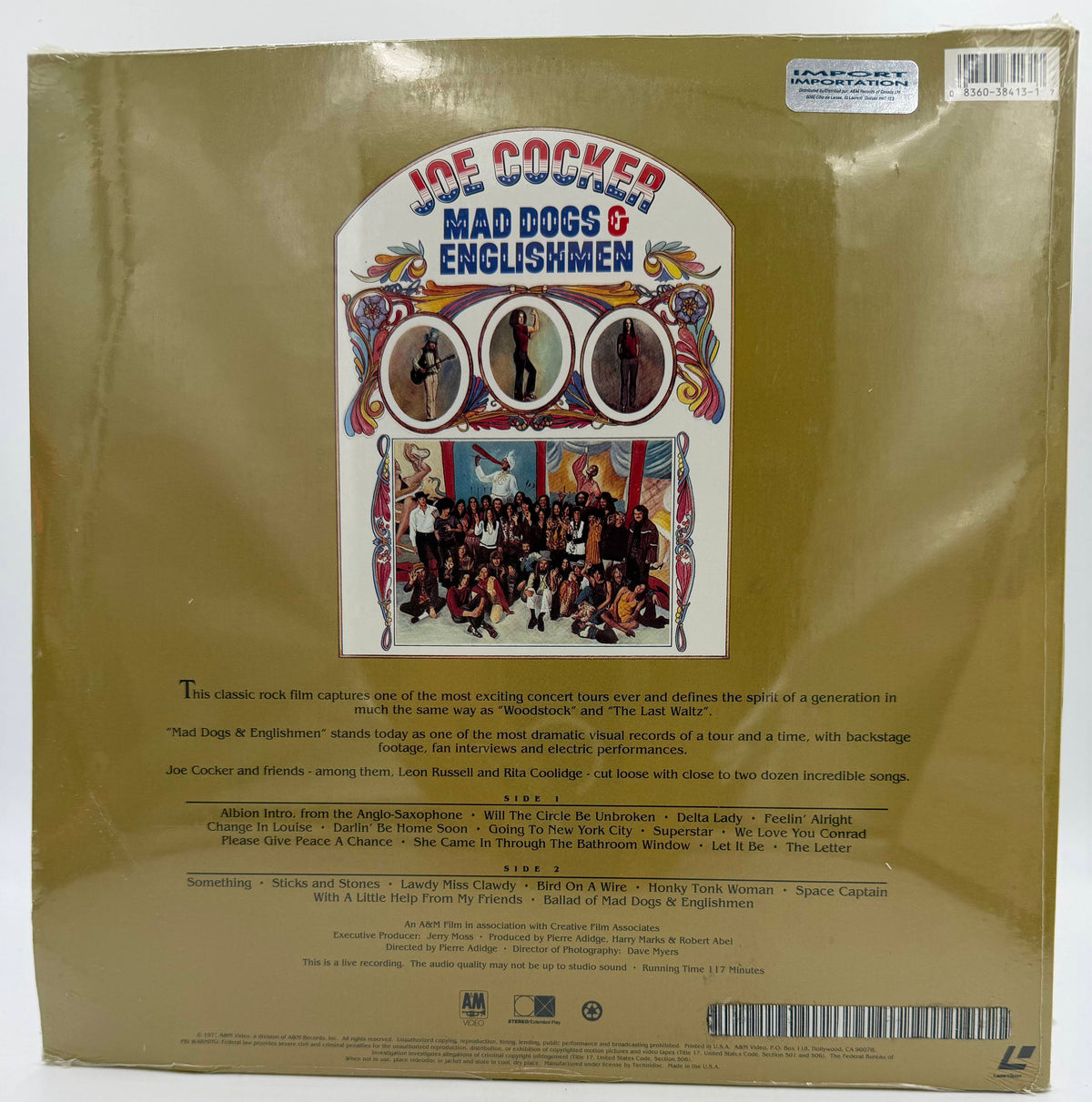 Joe Cocker: Mad Dogs &amp; Englishmen (1970 / 1987) A&M Video LaserDisc - VG+ - Factory Sealed
