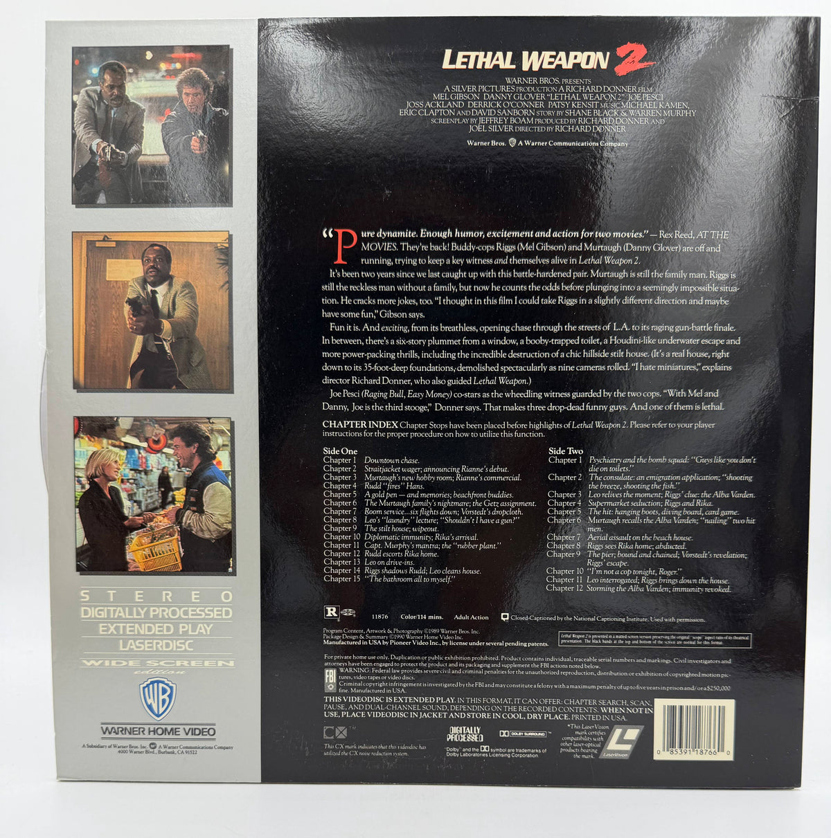 Lethal Weapon 2 (1989 / 1990) Wide Screen Extended Play LaserDisc - EX