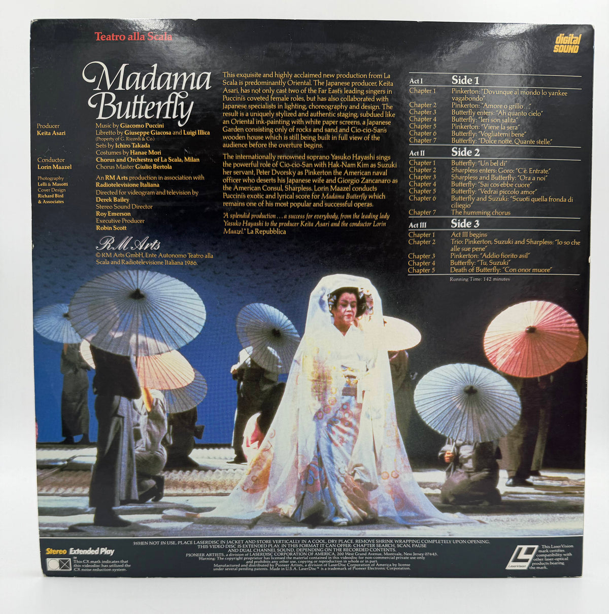 Madama Butterfly: Teatro alla Scala (1986) Pioneer Artists 2-Disc Set – LaserDisc - EX