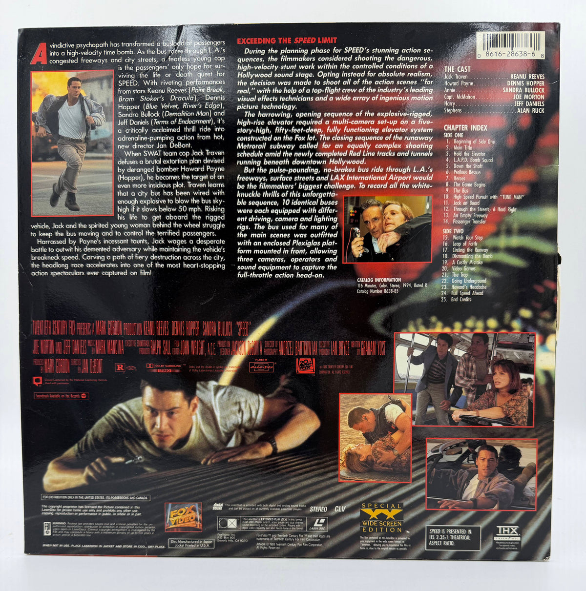 Speed (1994) Fox Video THX Special Widescreen Edition LaserDisc - VG+