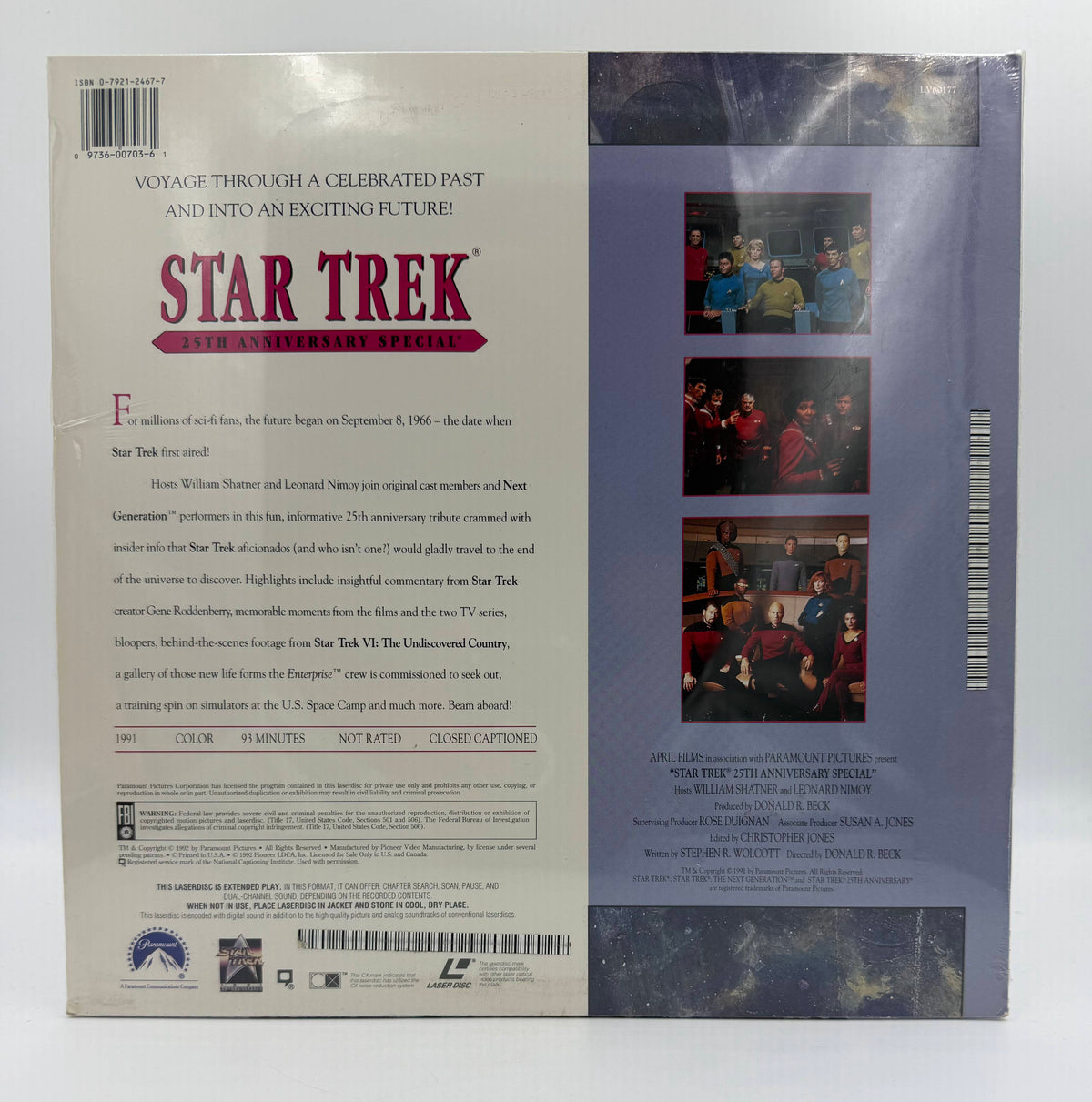 Star Trek 25th Anniversary Special (1991 / 1992) Paramount Home Video LaserDisc - EX
