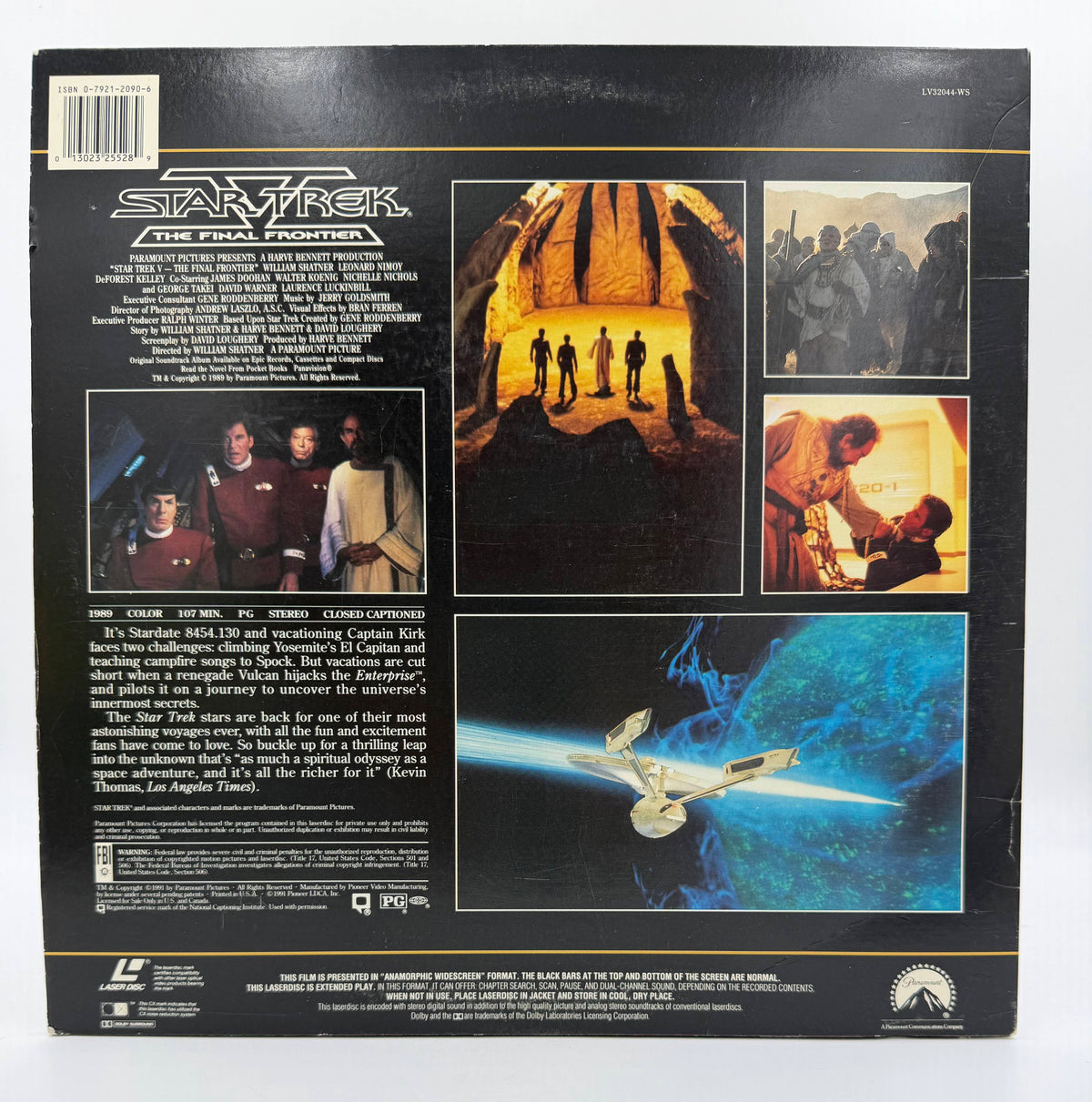 Star Trek V: The Final Frontier (1989 / 1991) Paramount Widescreen Edition LaserDisc - VG+