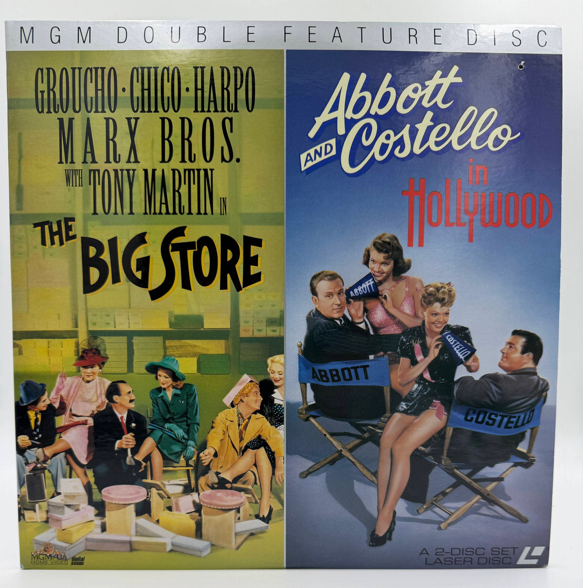 The Marx Bros. in The Big Store / Abbott and Costello in Hollywood (1941, 1945 / 1991) MGM/UA Double Feature 2-Disc Set – LaserDisc - VG+