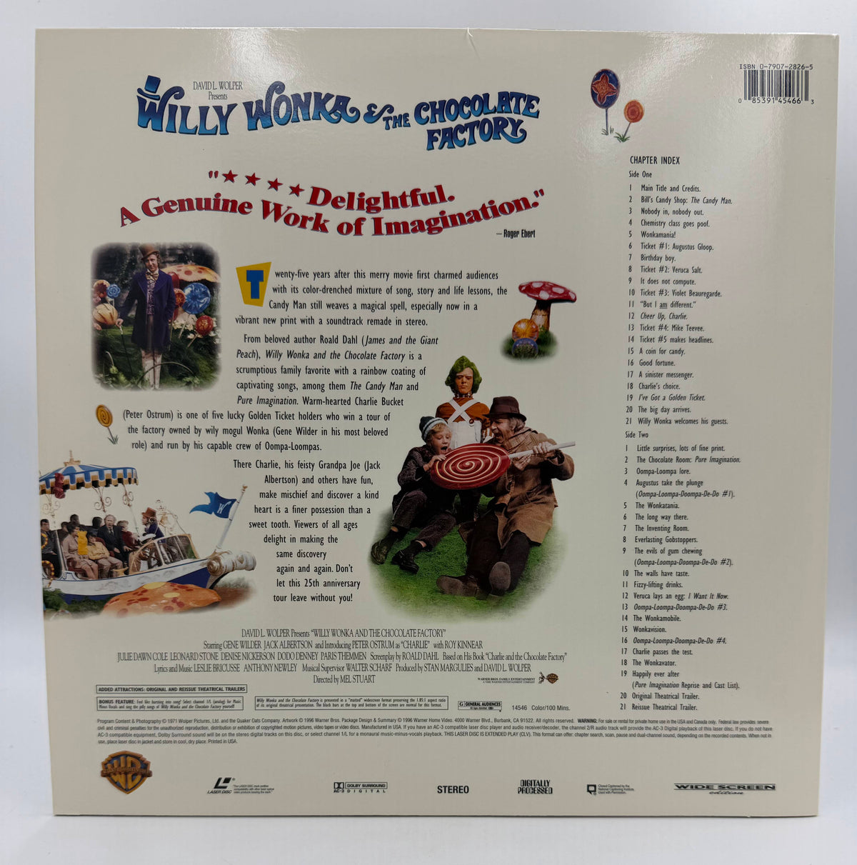 Willy Wonka & The Chocolate Factory: 25th Anniversary Edition (1971 / 1996) Warner Home Video Widescreen LaserDisc - EX