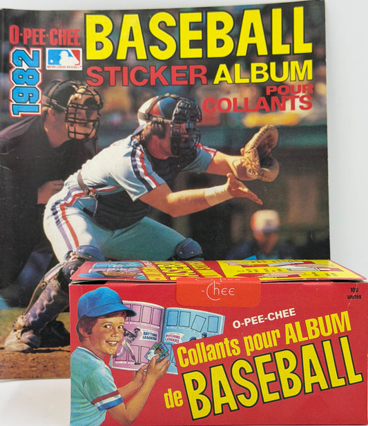 1982 O-Pee-Chee MLB Baseball Unopened Sticker Box (100 Packs) + Unused Album | Very Rare