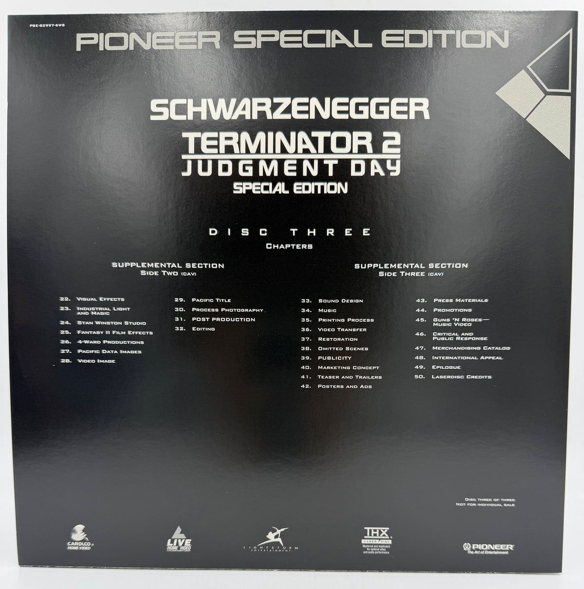 Terminator 2: Judgment Day – Special Edition (1991 / 1993) Pioneer / Live Home Video THX 3-Disc Box Set LaserDisc - EX
