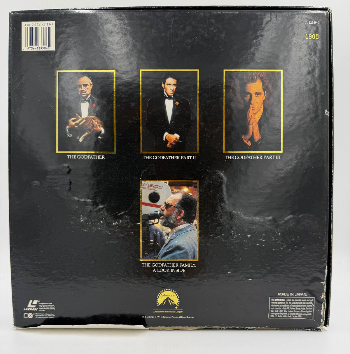 The Godfather Collector's Edition (1972, 1974, 1990 / 1991) Paramount Home Video 6-Disc Box Set – LaserDisc - G/VG Condition