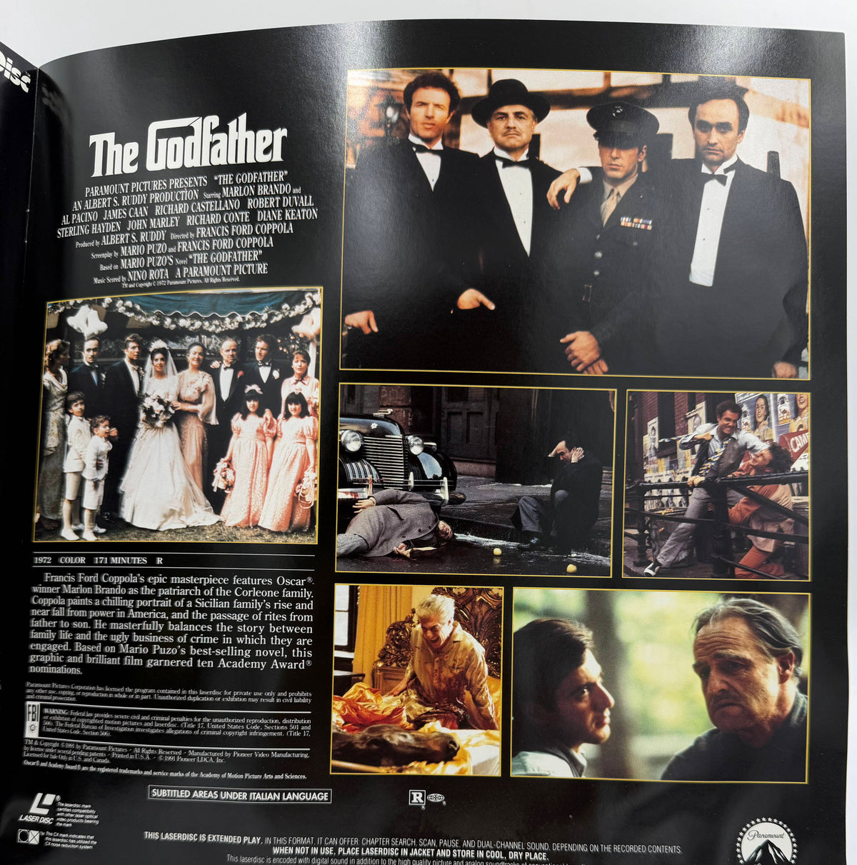 The Godfather Collector's Edition (1972, 1974, 1990 / 1991) Paramount Home Video 6-Disc Box Set – LaserDisc - G/VG Condition