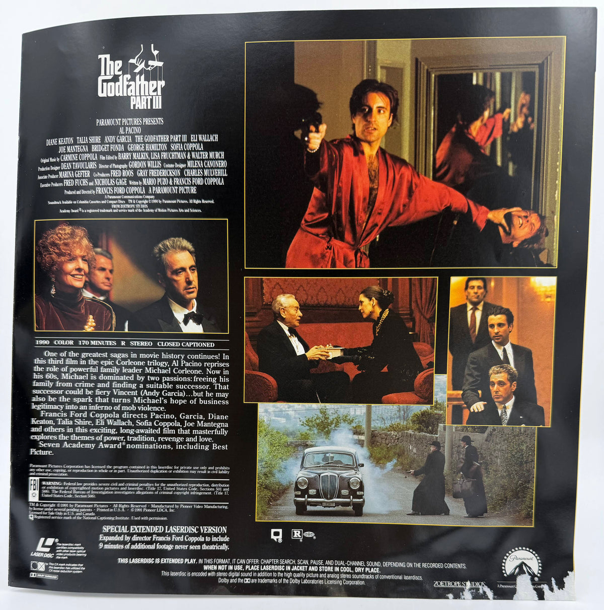 The Godfather Collector's Edition (1972, 1974, 1990 / 1991) Paramount Home Video 6-Disc Box Set – LaserDisc - G/VG Condition