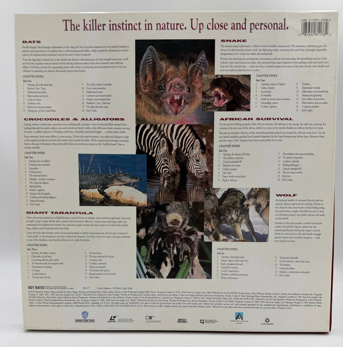 Time Warner Presents: Predators of the Wild (1994) Warner Home Video 3-Disc Box Set LaserDisc - EX