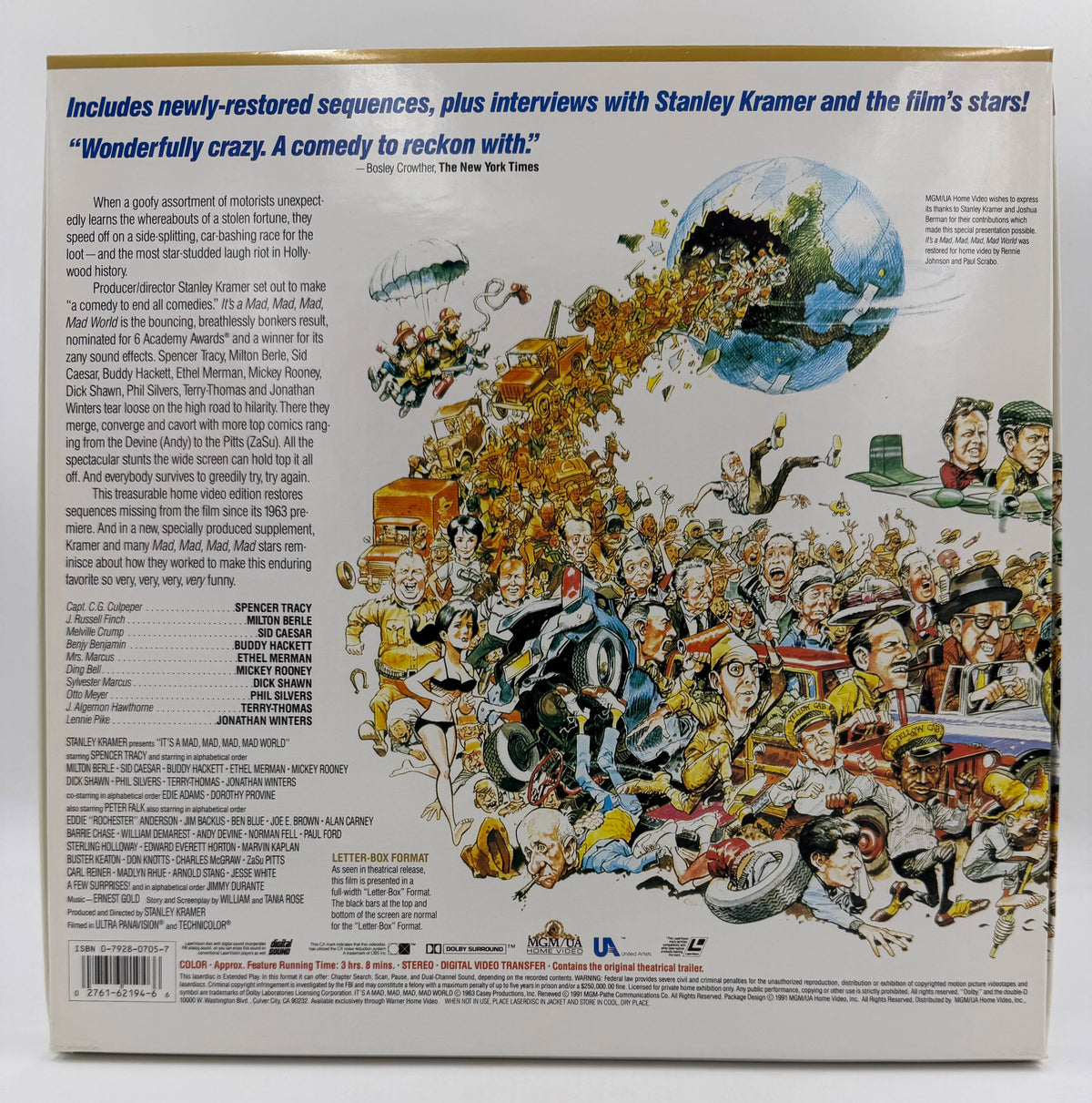 It's a Mad, Mad, Mad, Mad World (1963 / 1991) MGM/UA Home Video Deluxe Letter-Box Edition 3-Disc Gatefold LaserDisc Set - EX