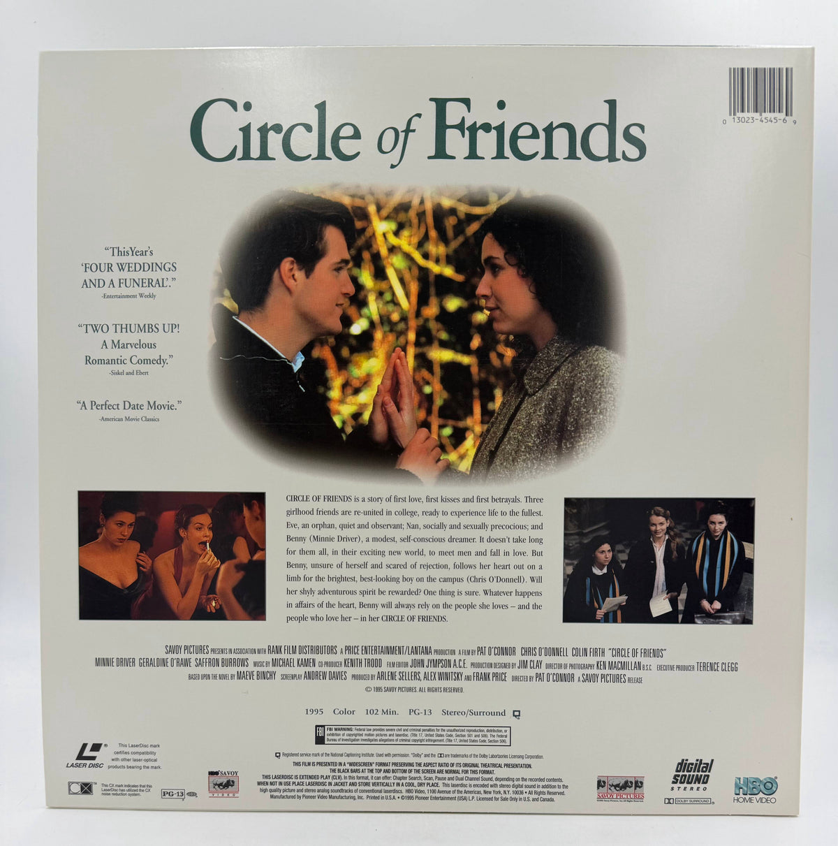 Circle of Friends: Widescreen Edition (1995) HBO Home Video / Pioneer LaserDisc - EX