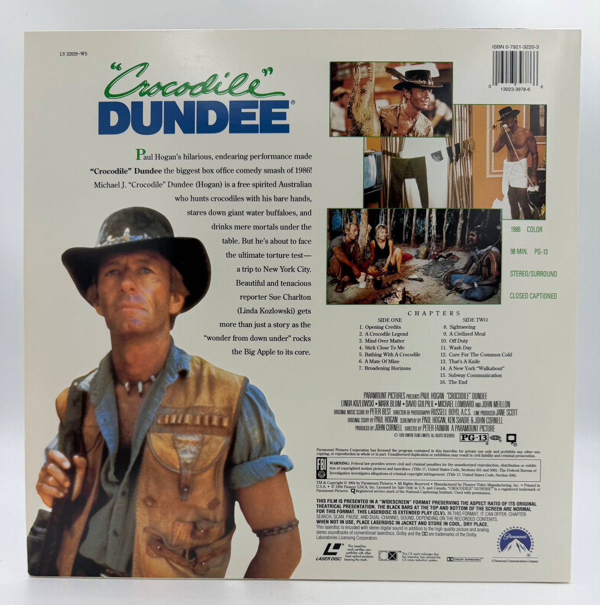 "Crocodile" Dundee: Widescreen Edition (1986 / 1991) Paramount Home Video / Pioneer LaserDisc - EX