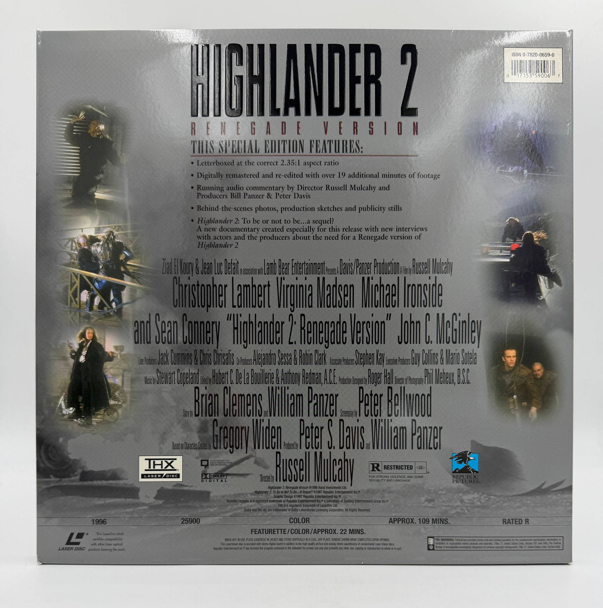 Highlander 2: Renegade Version - Deluxe Widescreen Collector's Edition / THX (1991 / 1996) Republic Pictures Home Video LaserDisc 2-Disc Set - EX