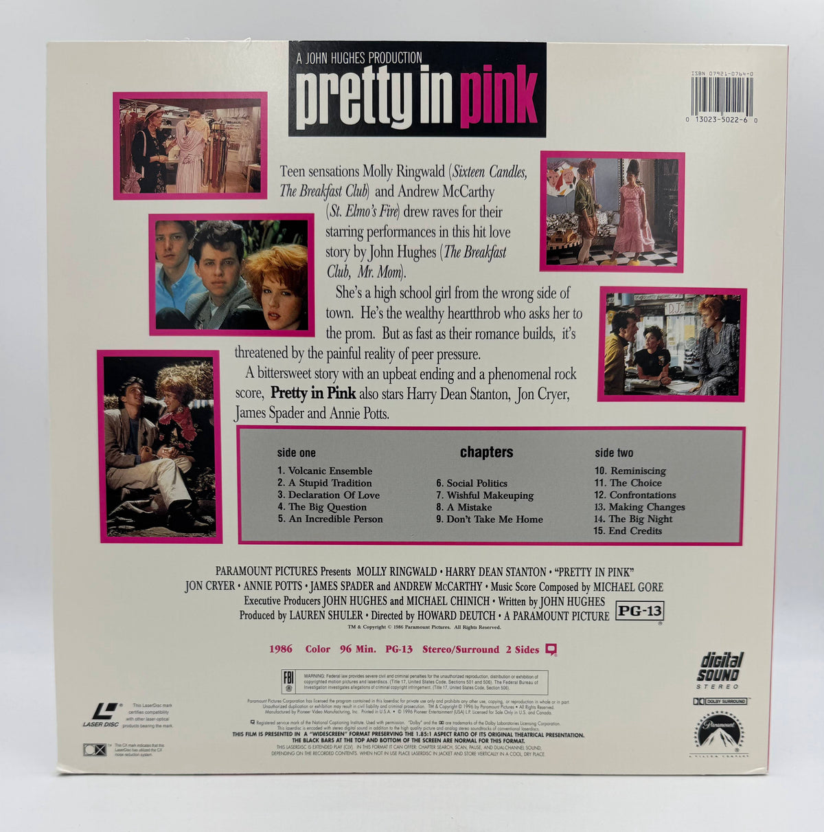 Pretty in Pink: Remastered Widescreen Edition (1986 / 1996) Paramount Home Video / Pioneer LaserDisc - EX