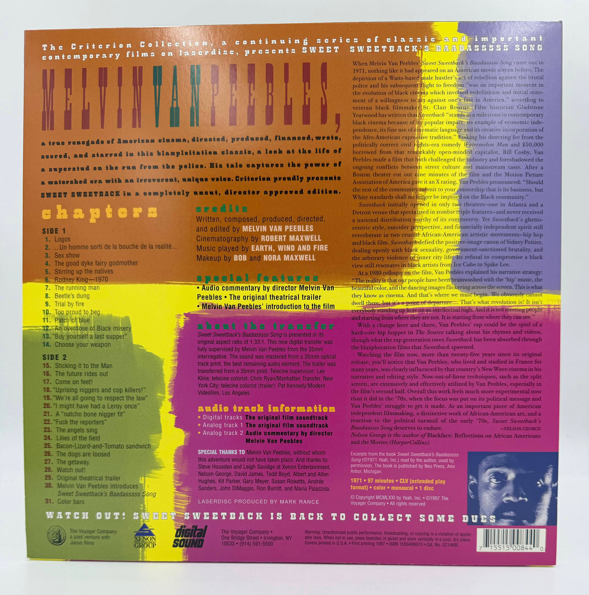 Sweet Sweetback's Baadasssss Song: The Criterion Collection (1971 / 1997) Criterion Collection LaserDisc - EX