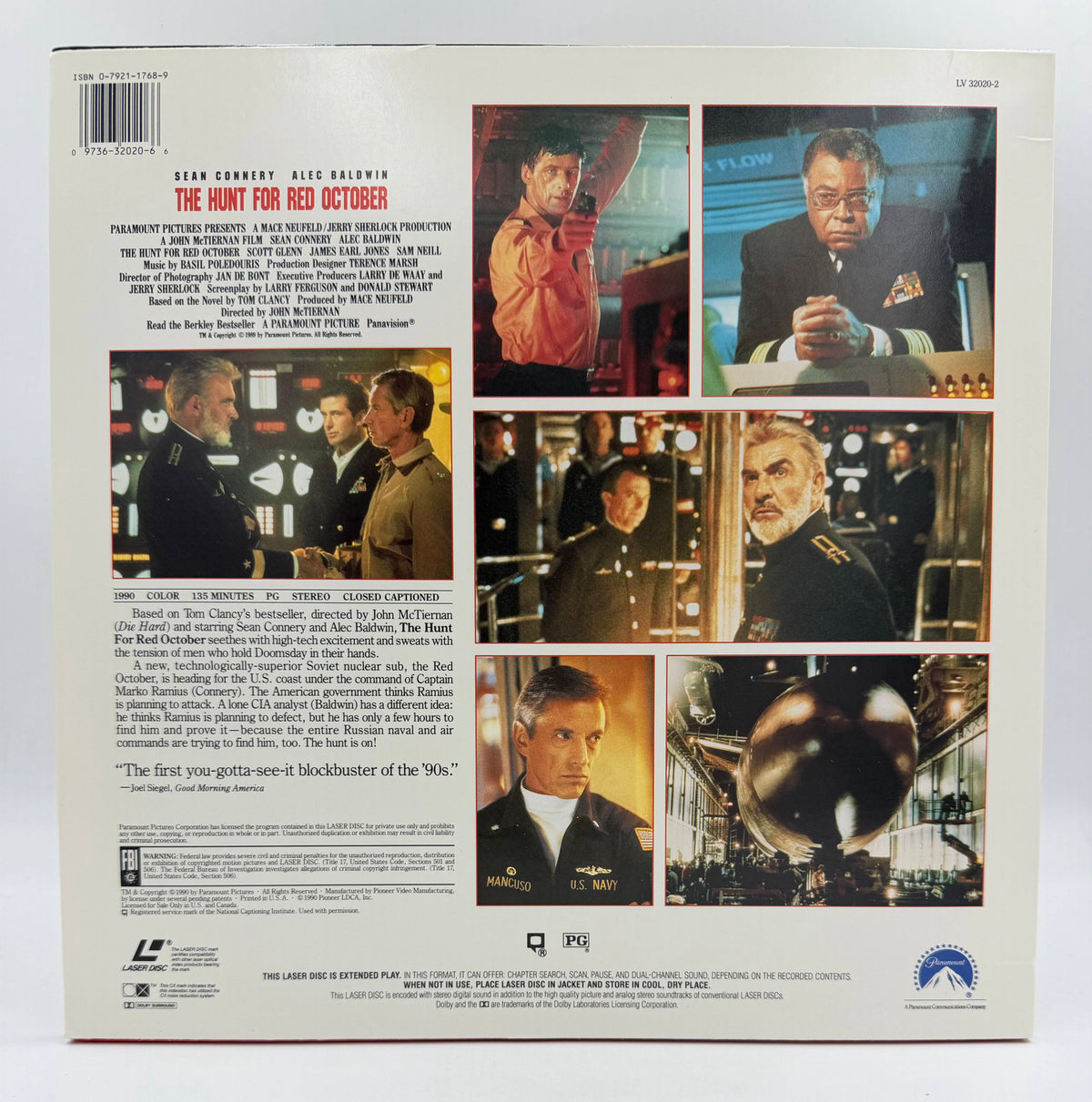 The Hunt for Red October (1990) Paramount Home Video / Pioneer LaserDisc 2-Disc Set - EX