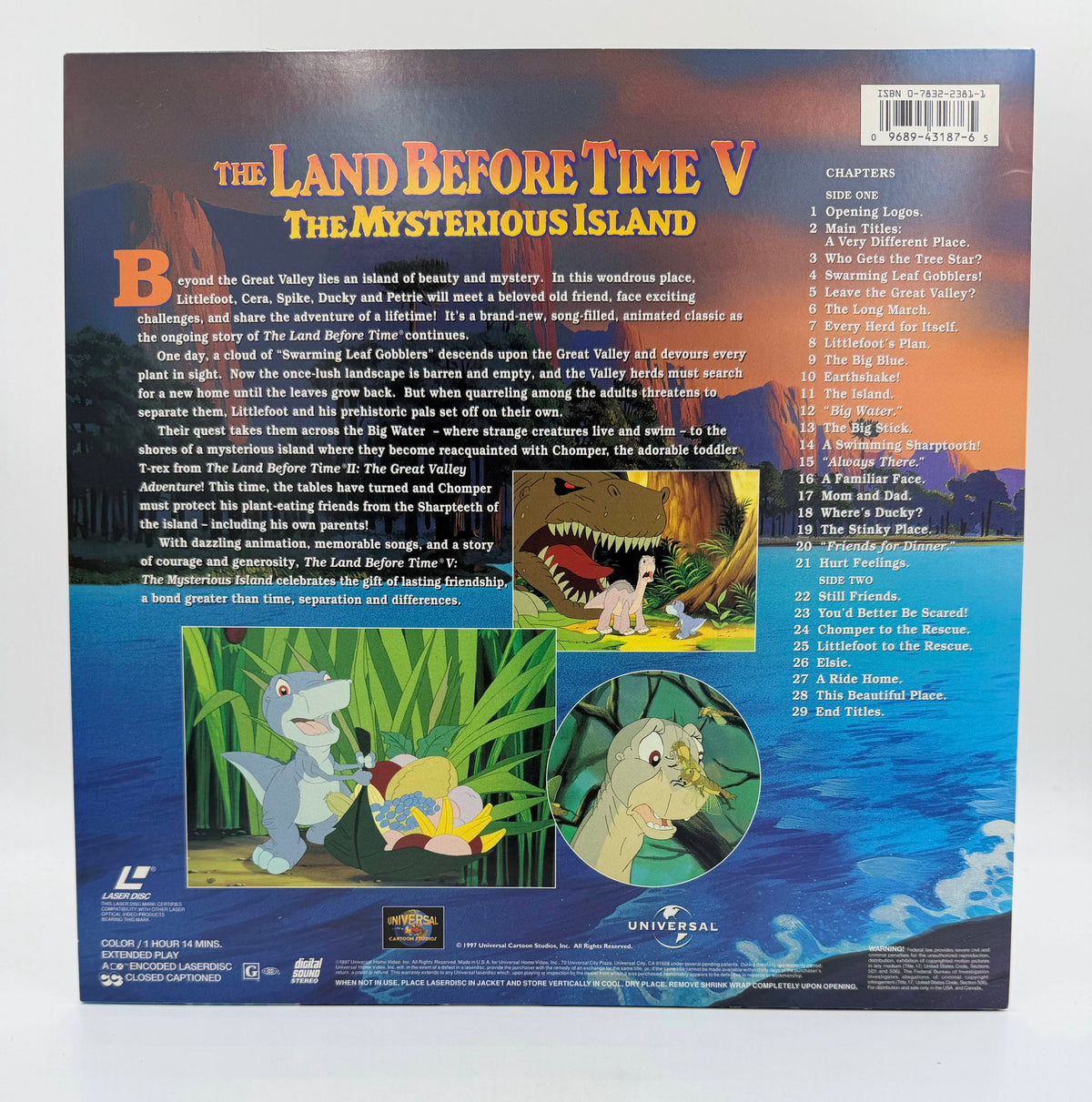 The Land Before Time V: The Mysterious Island (1997) Universal Cartoon Studios / MCA Universal Home Video LaserDisc - EX