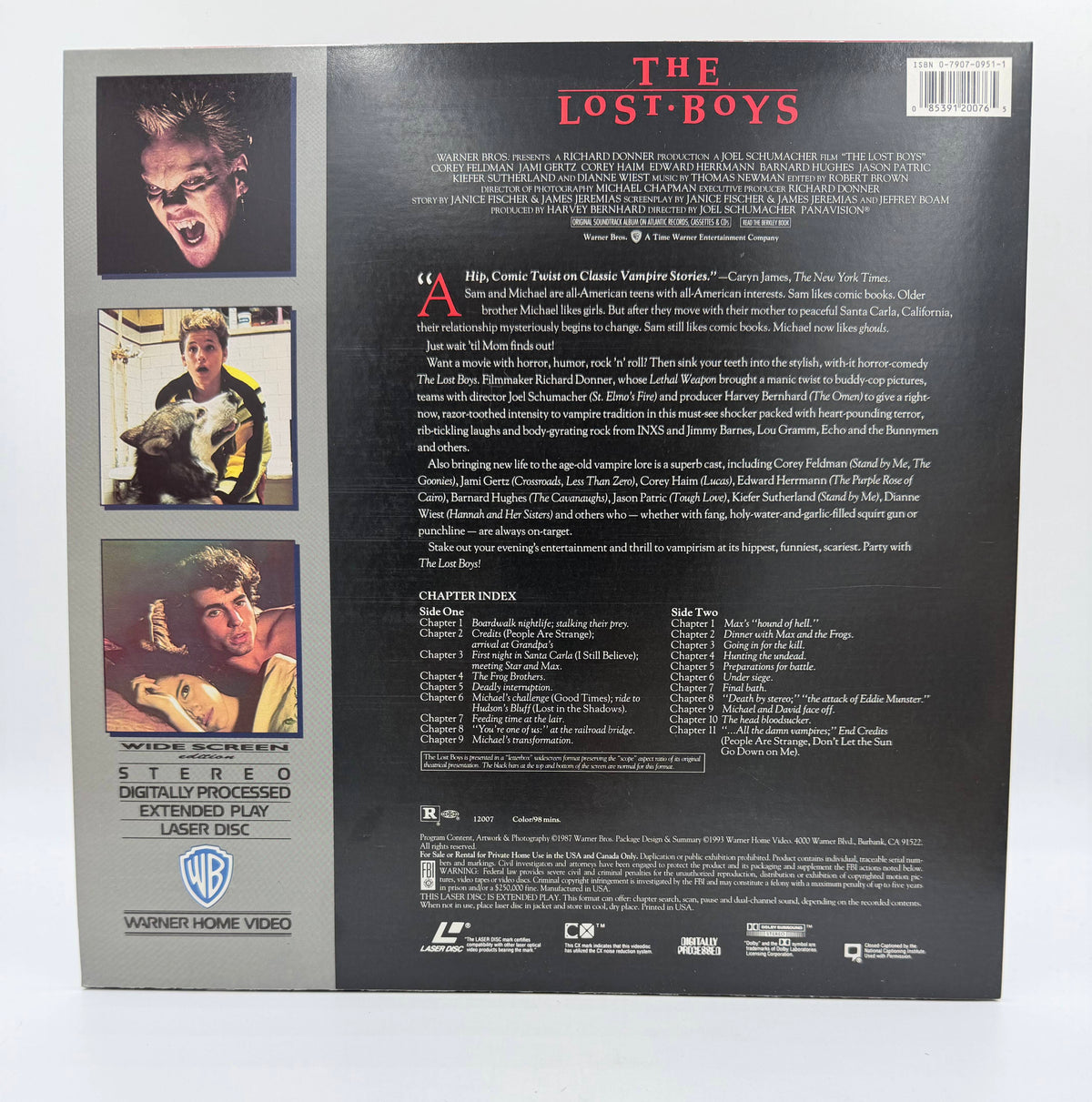 The Lost Boys: Widescreen Edition (1987 / 1993) Warner Home Video LaserDisc - EX