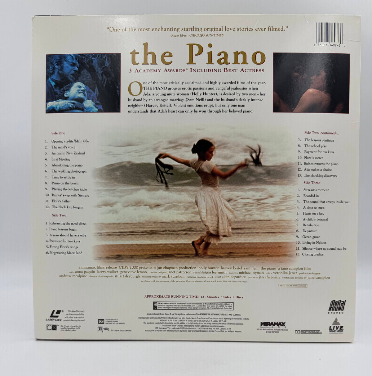 The Piano (1993 / 1994) LIVE Home Video / Miramax Films LaserDisc 2-Disc Set - EX