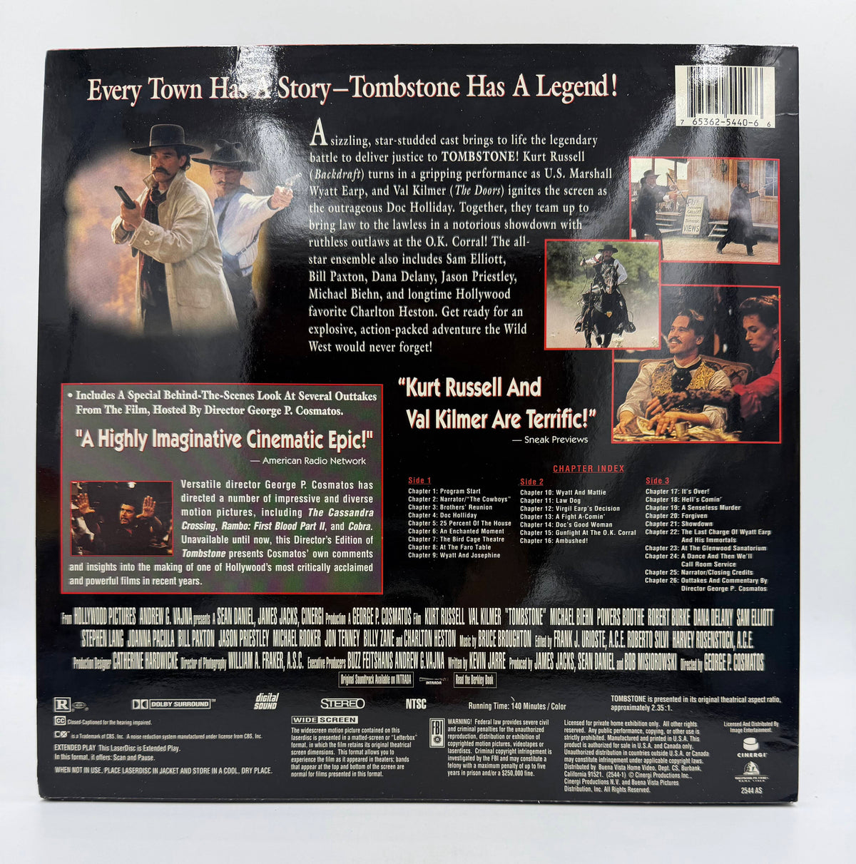 Tombstone: Exclusive Widescreen Director's Edition (1993 / 1994) Hollywood Pictures / Cinergi / Buena Vista / Image Entertainment LaserDisc 2-Disc Set - EX