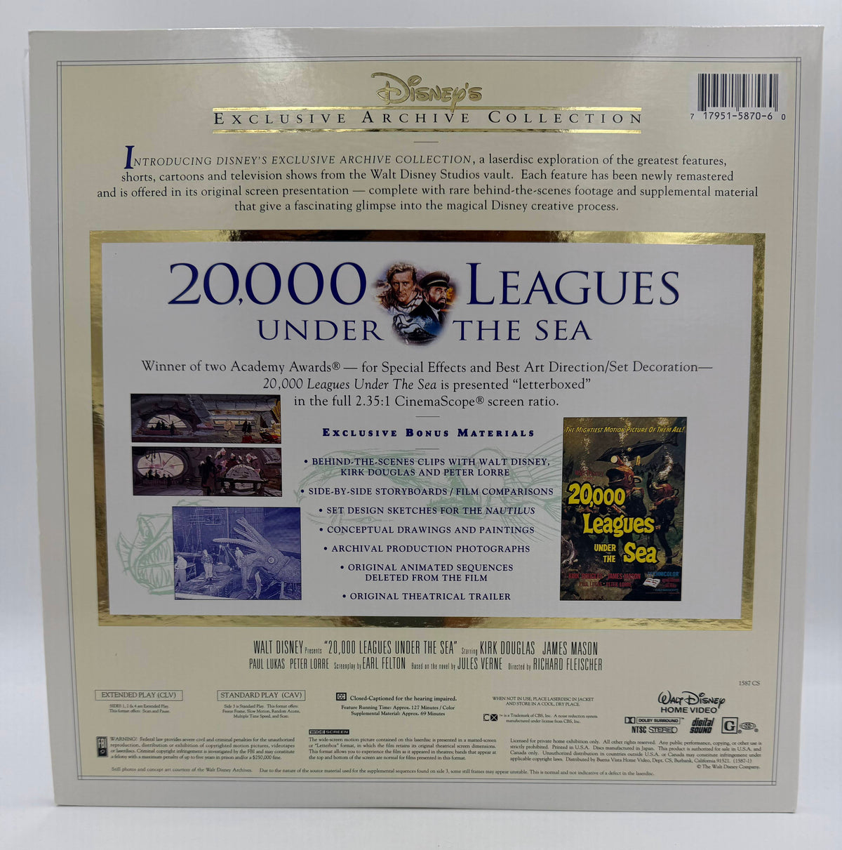 20,000 Leagues Under the Sea: Disney's Exclusive Archive Collection (1954 / 1995) Walt Disney Home Video LaserDisc 3-Disc Box Set - EX