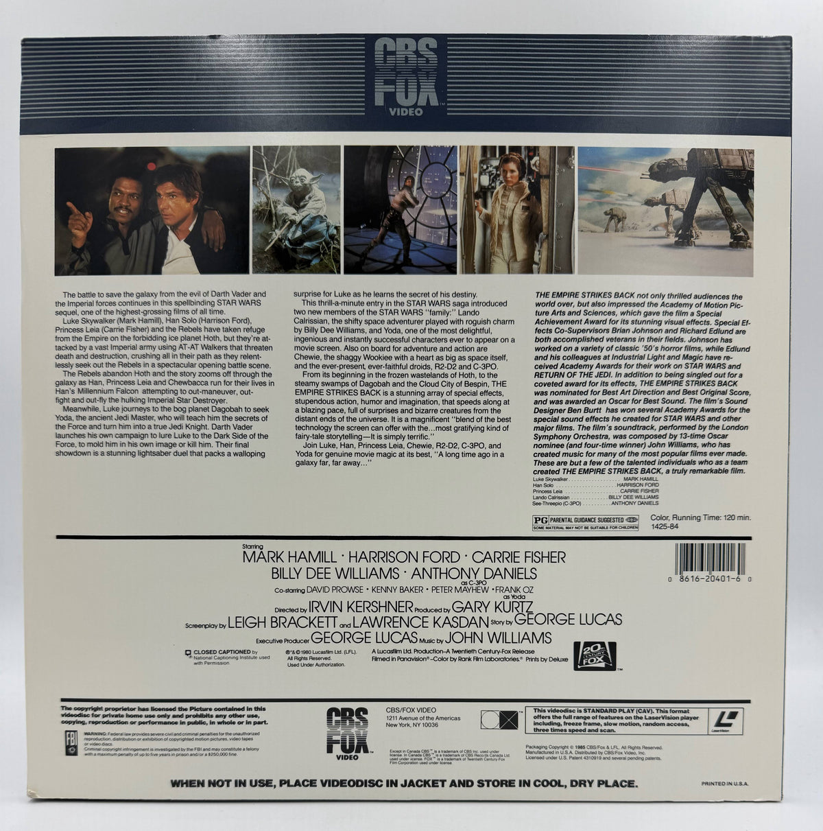 Star Wars: The Empire Strikes Back - Stereo Standard Play CAV Edition (1980 / 1988) CBS/FOX Video LaserDisc 2-Disc Set - VG+
