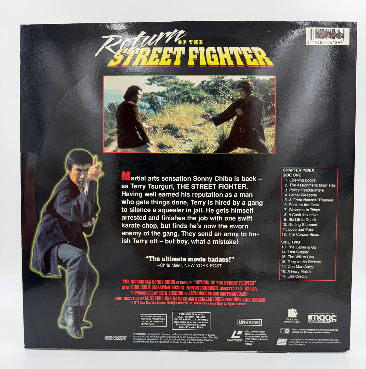 Return of the Street Fighter: Widescreen Edition (1974 / 1996) New Line Home Video / Image Entertainment LaserDisc - EX