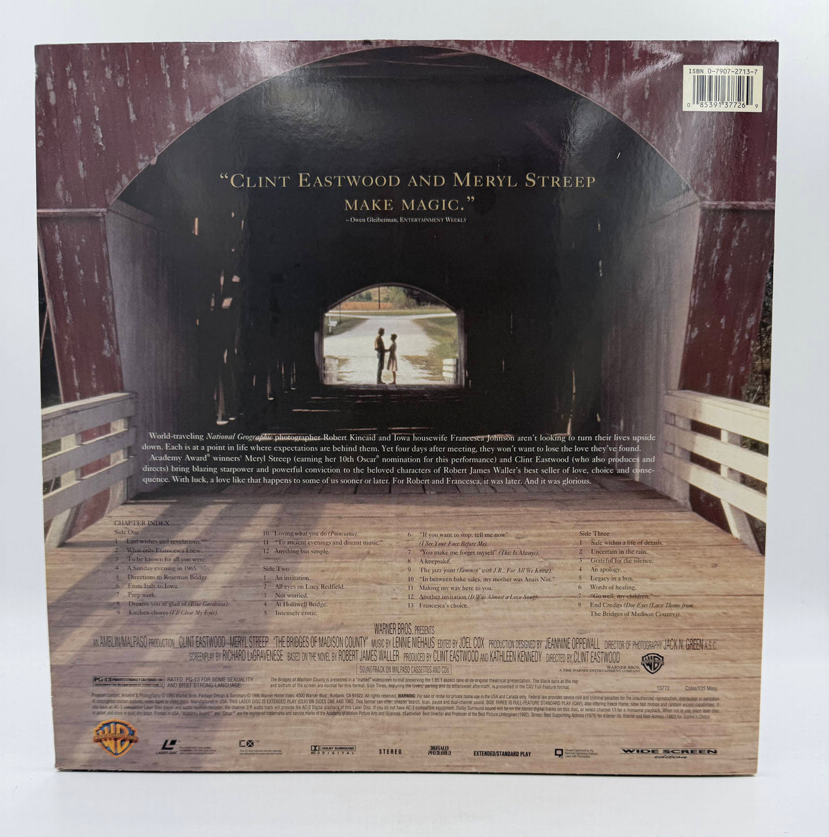 The Bridges of Madison County: Widescreen Edition (1995 / 1996) Warner Home Video LaserDisc 2-Disc Set - EX