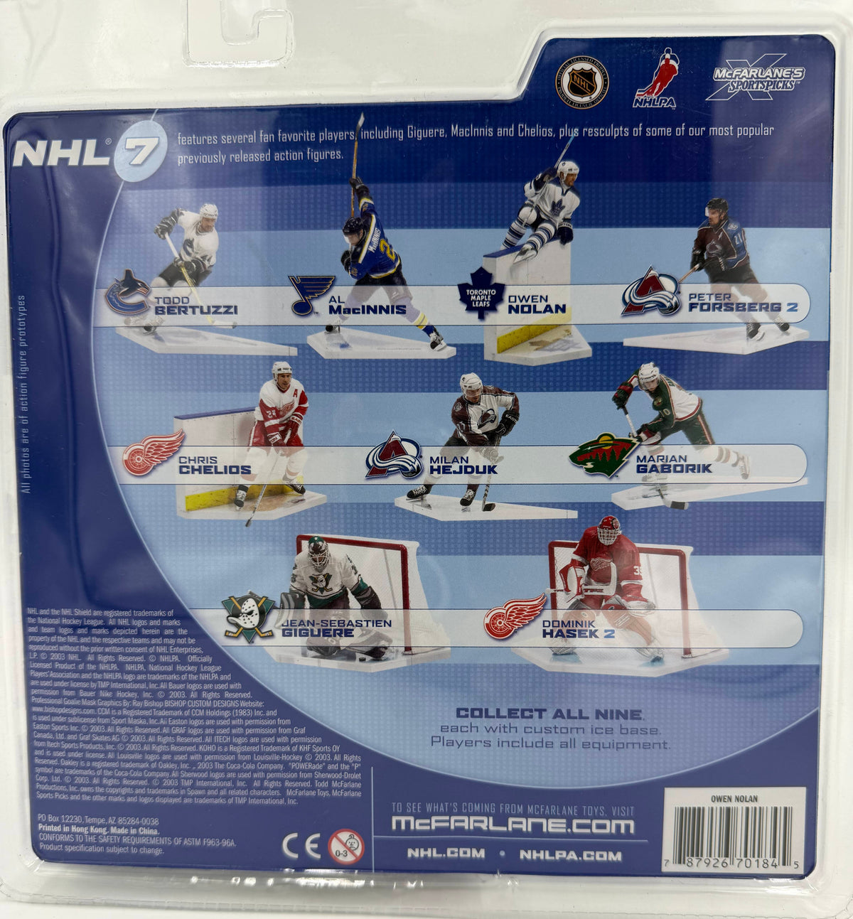 2003 McFarlane SportsPicks NHL Series 7 Owen Nolan Toronto Maple Leafs 6-inch Action Figure
