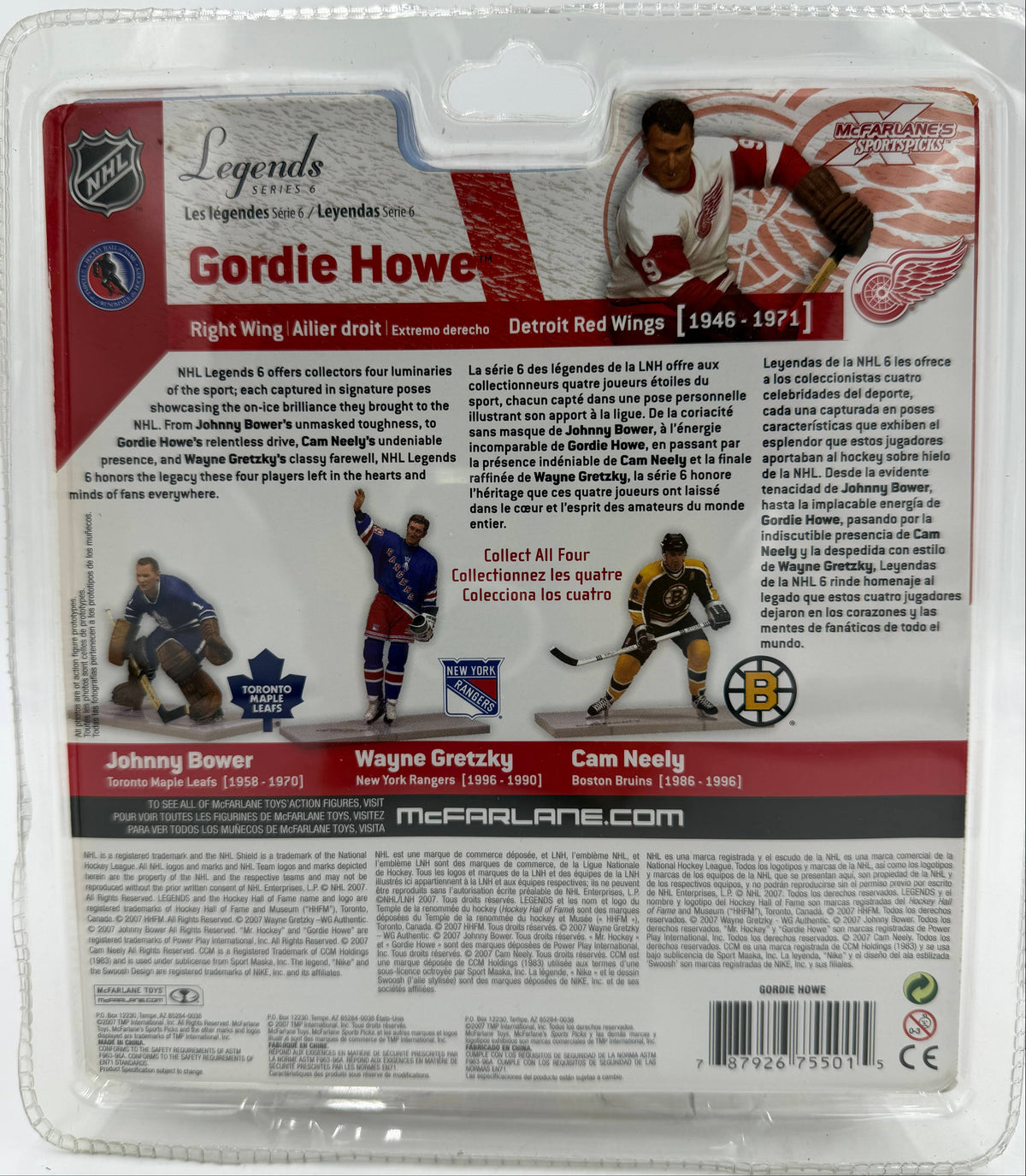 2007 McFarlane SportsPicks NHL Legends Series 6 Gordie Howe Detroit Red Wings 6-inch Action Figure