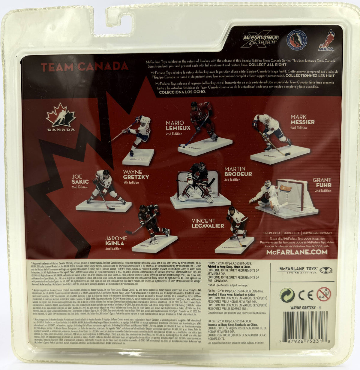 2005 McFarlane SportsPicks Team Canada 1987 Wayne Gretzky White Jersey 6-inch Action Figure