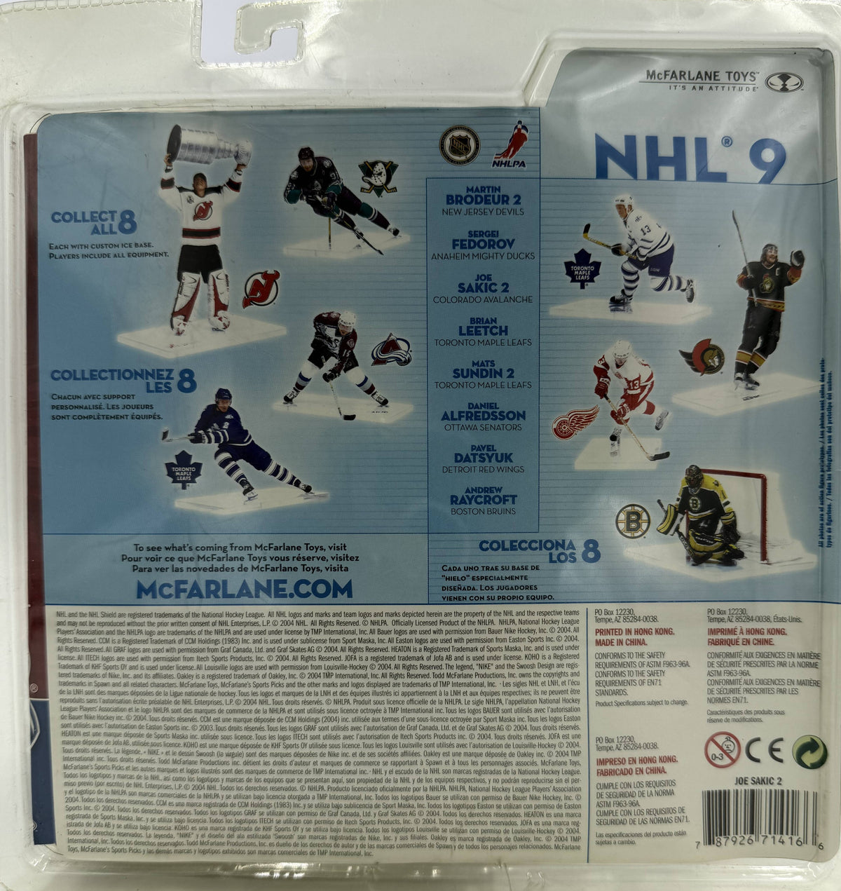 2004 McFarlane SportsPicks NHL Series 9 Joe Sakic 2 Colorado Avalanche 6-inch Action Figure