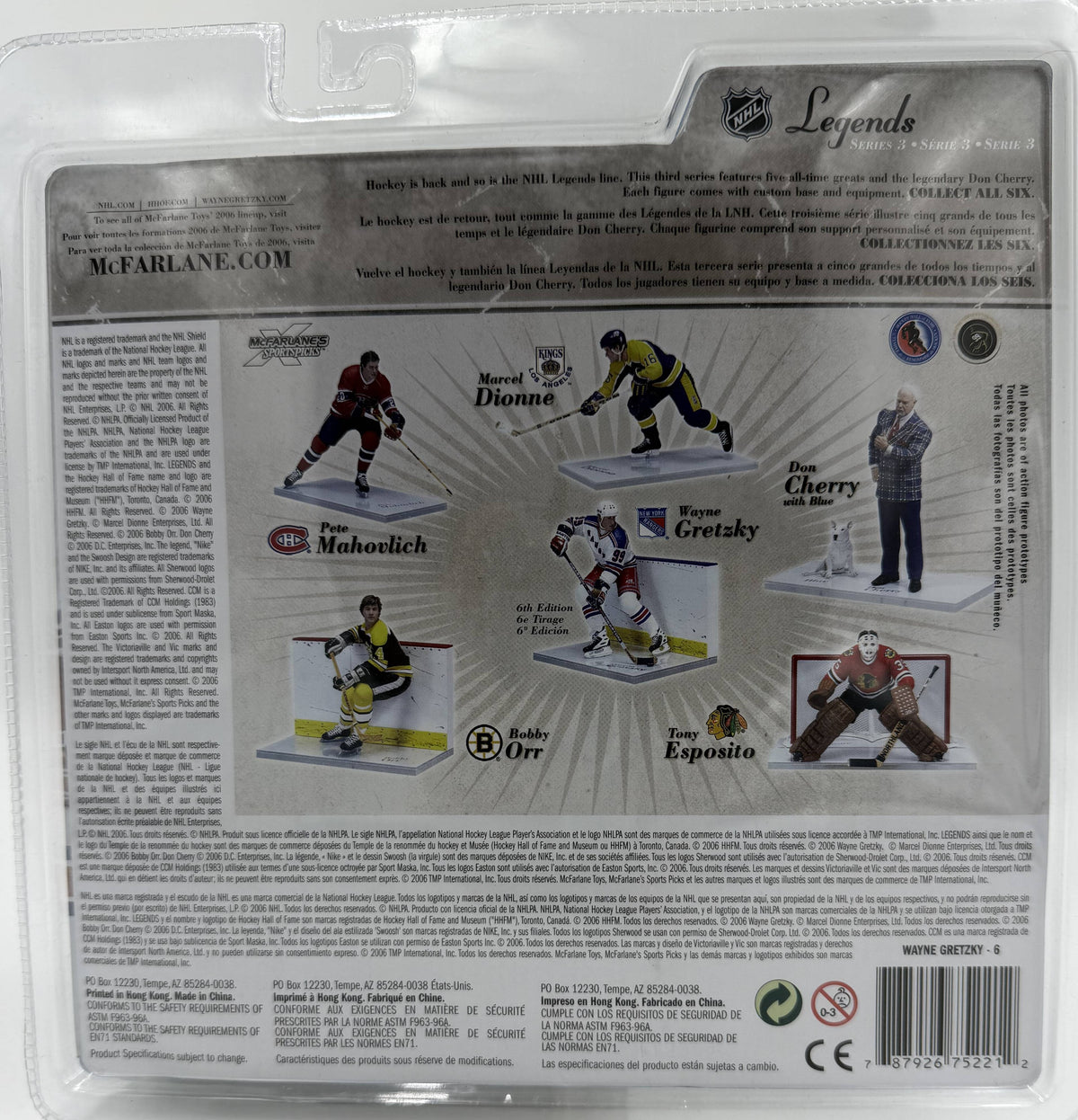 2006 McFarlane SportsPicks NHL Legends Series 3 Wayne Gretzky New York Rangers 6-inch Action Figure