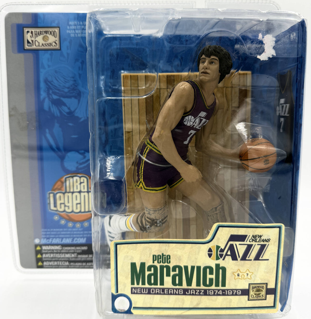 2005 McFarlane SportsPicks NBA Legends Series 1 Pete Maravich New Orleans Jazz 6-inch Action Figure